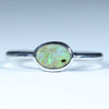 Natural Australian Boulder Opal Silver Ring