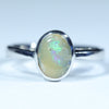 Natural Australian Boulder Opal Silver Ring