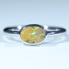 Natural Australian Boulder Opal Silver Ring