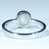Coober Pedy Solid White Opal Silver Ring - Size 9 Code CC265