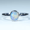 Natural Australian Queensland Crystal Opal Silver Ring