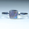 Natural Australian Boulder Opal Silver Ring