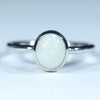 Coober Pedy Solid White Opal Silver Ring - Size 6 Code CC283