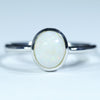 Coober Pedy Solid White Opal Silver Ring - Size 6 Code CC283