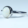 Coober Pedy Solid White Opal Silver Ring - Size 6 Code CC283