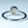 Coober Pedy Solid White Opal Silver Ring - Size 8.5 Code CC277