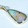 Natural Australian Boulder Opal and Diamond Gold Pendant (18mm x 10mm) Code - AA205