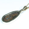 Natural Australian Boulder Opal and Diamond Gold Pendant (21mm x 10mm) Code - AA196