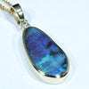 Natural Australian Boulder Opal and Diamond Gold Pendant (21mm x 10mm) Code - AA196