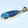 Natural Australian Boulder Opal and Diamond Gold Pendant (21mm x 10mm) Code - AA196