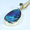 Natural Australian Boulder Opal and Diamond Gold Pendant (21mm x 10mm) Code - AA196