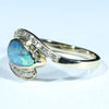 Natural Australian Boulder Opal and Diamond Gold Ring Size - 7.5 US Code  EM268
