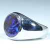 Natural Boulder Opal Matrix Mens Silver Ring -Size 11.25 Code - MM31