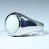 Sterling Silver - Solid Coober Pedy White Opal