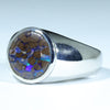 Natural Boulder Opal Matrix Mens Silver Ring -Size 10.5 Code - MM40