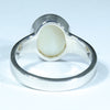 Coober Pedy White Opal Silver Ring - Size 10.25 Code CC214