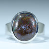 Natural Australian Boulder Opal Matrix Silver Ring