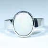 Natural Australian White Opal Silver Ring