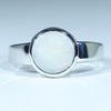 Natural Australian White Opal Silver Ring