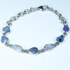 Natural Australian Boulder Opal Silver Bracelet