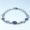 Natural Australian Queensland Boulder Opal Silver Bracelet