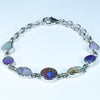 Australian Boulder Opal Silver Bracelet 15.5cm - 17cm Code  CC21J