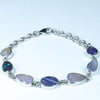 Natural Australian Boulder Opal Silver Bracelet