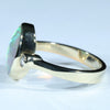 Coober Pedy Crystal Opal and Diamond Gold Ring - Size 6.5 US Code - EM297