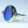 10k Gold - Solid Queensland Boulder Opal - Natural Diamonds