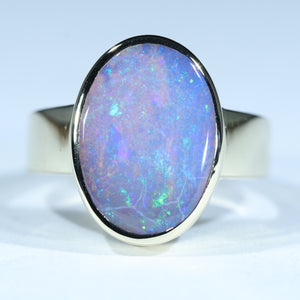 Natural Australian Boulder Opal Gold Ring