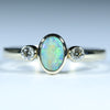 Natural Solid Australian Boulder Opal and Diamond Gold Ring - Size 7.5 Code - EM286