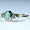 Natural Solid Australian Boulder Opal and Diamond Gold Ring - Size 7.5 Code - EM286