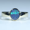 Natural Australian Boulder Opal Gold Ring