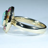 Australian Crystal Opal, Ruby, Sapphire, Garnet, and Pink Tourmaline Gold Ring - Size 7 Code - EM2666