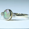 10k Gold - Solid Lighting Ridge Crystal Opal - Natural Diamonds