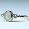 Lightning Ridge Crystal Opal and Diamond Gold Ring - Size 8.75 US Code - EM283