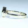 Natural Solid Australian Boulder Opal and Diamond Gold Ring - Size 7 Code - EM281