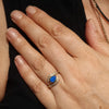 Natural Solid Australian Boulder Opal and Diamond Gold Ring - Size 6.25 Code - EM292