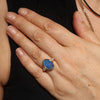 Natural Solid Australian Boulder Opal and Diamond Gold Ring - Size 7.25 Code - EM277