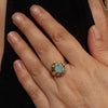 Australian Crystal Opal, Ruby, Sapphire, Garnet, and Pink Tourmaline Gold Ring - Size 7 Code - EM2666