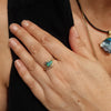 Natural Australian Boulder Opal and Diamond Gold Ring Size - 7.5 US Code  EM268