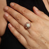 Australian White Opal, Diamond and Pink Tourmaline Gold Ring - Size 8 Code - EM263