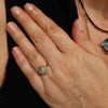 Lightning Ridge Solid Dark Opal and Diamond Gold Ring Size 6.5 Code - EM202