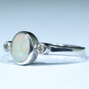 Australian Solid Boulder Opal and Diamond Silver Ring - Size 7 Code CC233