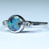 Sterling Silver - Solid Queensland Boulder Opal - Natural Diamonds