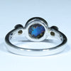Australian Solid Boulder Opal and Diamond Silver Ring - Size 6 Code CC243