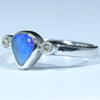 Sterling Silver - Solid Queensland Boulder Opal - Natural Diamonds