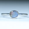 Natural Australian Boulder Opal Silver Ring