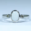 Sterling Silver - Solid Coober Pedy White Opal - Natural Diamonds