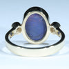 Australian Solid Dark Opal and Diamond Gold Ring - Size 6.75 US Code - EM310